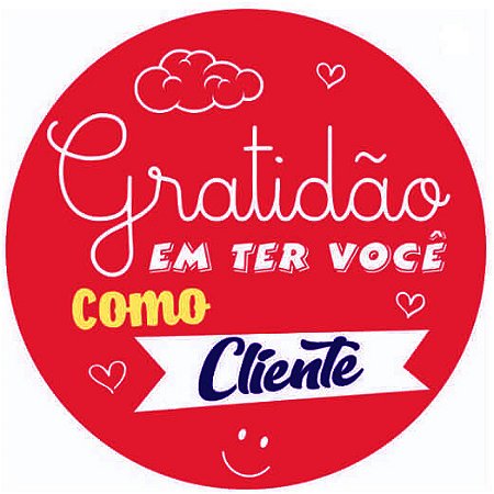 Etiqueta Adesiva Gratidão - pacote com 60 unidades