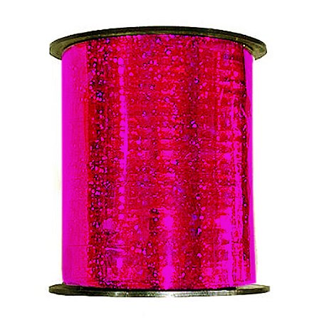 Fitilho Plástico Holográfico 5mm x 200m Pink