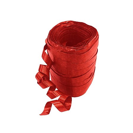 Fitilho Plástico 5mm x 50m Vermelho - pacote com 10 rolos