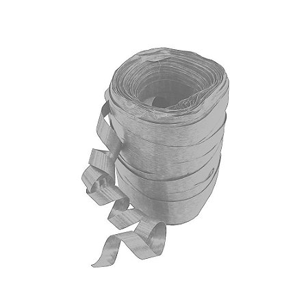 Fitilho Plástico 5mm x 50m Prata - pacote com 10 rolos