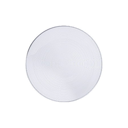 Prato Descartável Transparente com Borda Prata Sobremesa - Pacote com 6 unidades