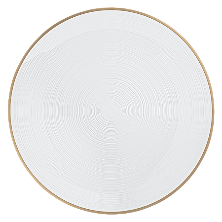Prato Descartável Transparente com Borda Ouro Refeição - Pacote com 6 unidades