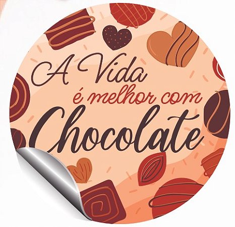 Etiqueta Adesiva Chocolate Vida pacote com 60 unidades