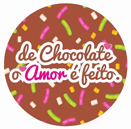Etiqueta Adesiva Chocolate Amor pacote com 60 unidades
