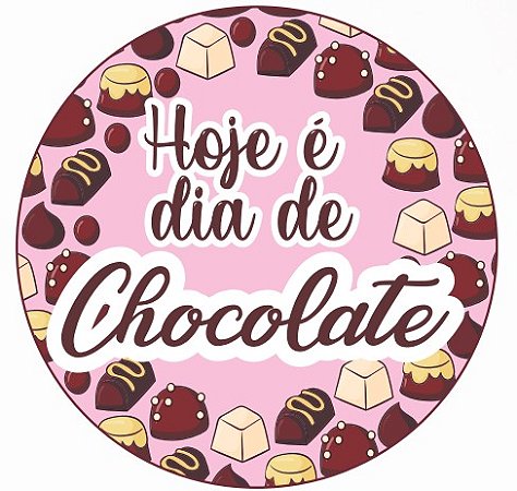 Etiqueta Adesiva Dia de Chocolate pacote com 60 unidades