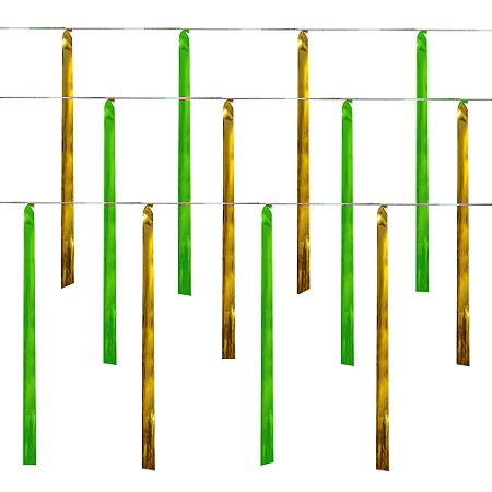 Varal de Fitas Metalizadas Verde Amarelo - pacote com 10 m