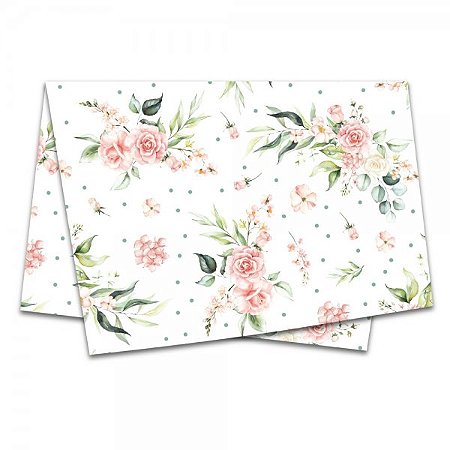 Papel de Seda Decorado 50x70cm Alice Floral - pacote com 50 unidades