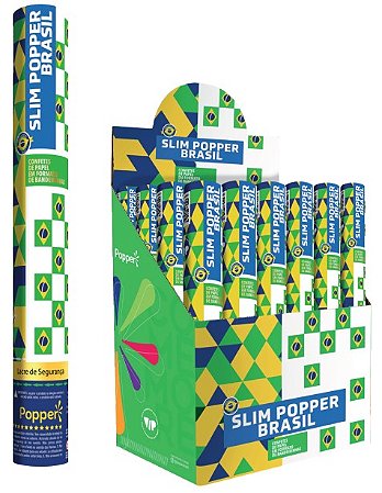 Lança Confetes Slim Brasil 30cm - Unidade