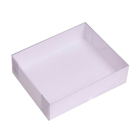 Caixa Visor Retangular 29x23x4,5cm com Tampa Transparente e Base em Papel