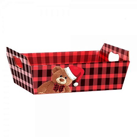 Cesta de Papelão Teddy Noel Pequena