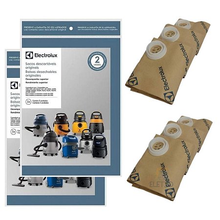 Kit 6 Peças de Saco Original Peças Aspirador de Pó Electrolux Flex / Aqp10  / Aqp20 / GT30N / A10n1 / Awd01