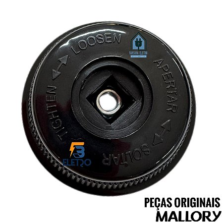 Porca Trava da Hélice Preta para Ventiladores Mallory 30cm 40cm 50cm ( Olimpo, TS40, Neo, Air Timer, Air 15, Boreal )