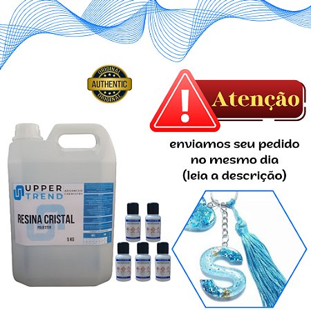 Kit Resina Cristal 5 Kg + Catalisadores Secante