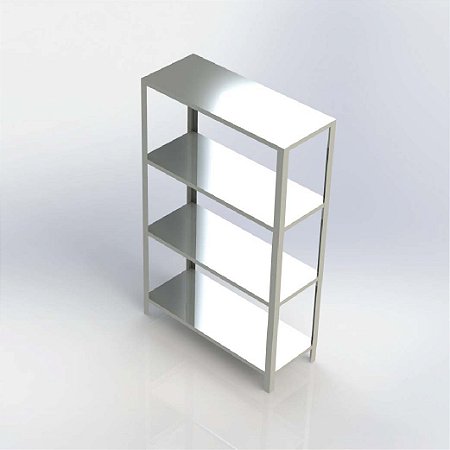 Estante Em Aço Inox Com 4 Planos Liso