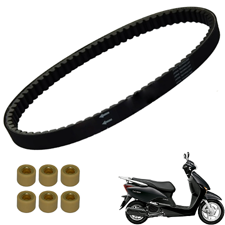 CORREIA DE TRANSMISSÃO + ROLETE CONTRA PESO -  HONDA LEAD 110CC - 2009 A 2015