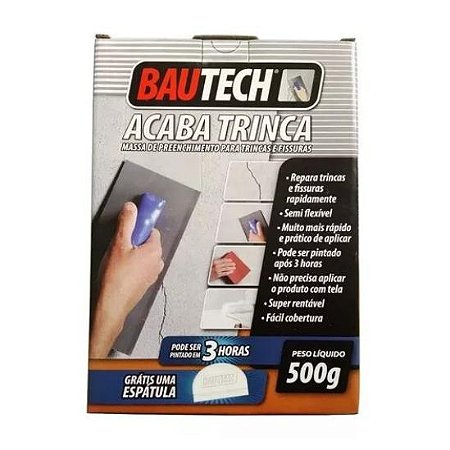 Bautech Acaba Trinca 500g Pó + Espátula Brinde!