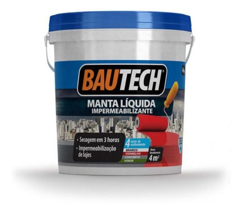 Bautech Manta Liquida 4kg Impermeabilizante Para Laje Telha Chão