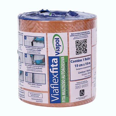 Fita Impermeabilizante  Manta Viaflex Cor Telha 15cm X 10mt