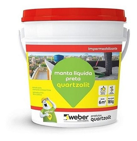 Manta Líquida Preta 3,6kg Quartzolit Impermeabilizante Laje