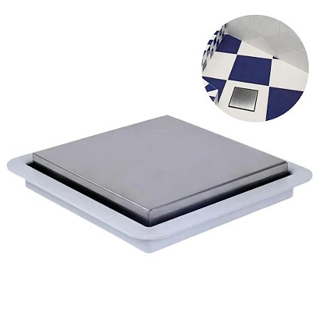 Ralo Invisível Premium Inox Luxo 15x15cm Protetor Estrela