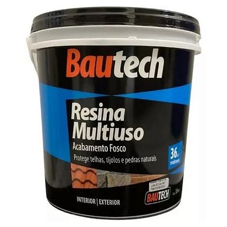 Resina Acrilica Base Água Fosca Incolor 3,6lts Bautech Pedra