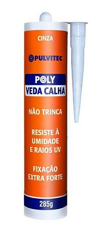 Silicone Sela Veda Calha Rufo Cinza 285g Pulvitec Poly