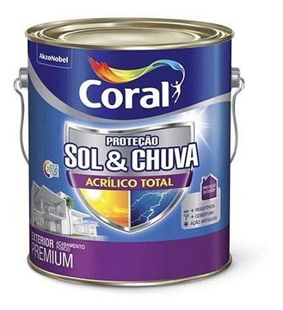 Tinta Acrílica Coral Total Sol E Chuva Branco 3,6l Antimofo