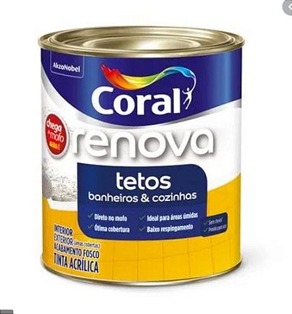 Tinta Antimofo Chega De Mofo Tetos Branco 900ml Coral Acril
