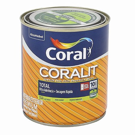 Tinta Esmalte Base Agua Coralit 900ml Branco Brilhante Coral