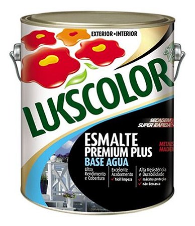 Tinta Esmalte Fosco Base Água Preto 3.600l Lukscolor