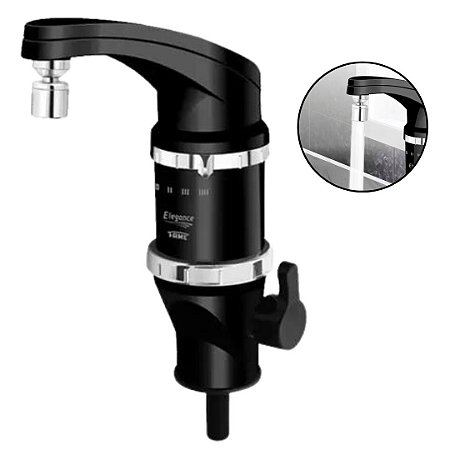 Torneira Elétrica Fame Elegance Mesa Bancada Preta 4t 220v
