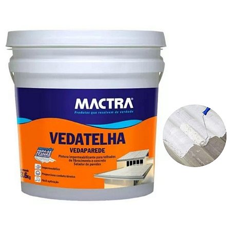 Veda Telha Parede Impermeabilizante Selador 3,6kg Mactra