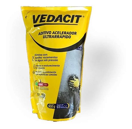 Vedacit Rapidissimo 1/4 900ml Argamassa Concreto Acelerador