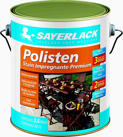 Verniz Polisten Sayerlack Stain Transparente 3,6l Madeira