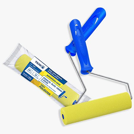 Rolo De Pintura Espuma 15cm Poliéster Profissional Com Cabo