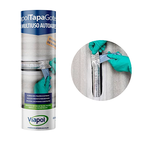 Fita Multiuso Autoadesivo Tapa Goteira Aluminio 45cm Viapol