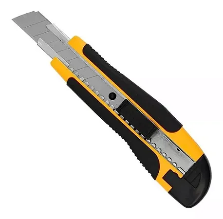 Estilete Emborrachado C/Trava Corte Profissional 18mm Elite