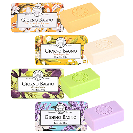 Sabonete Natural Em Barra Mão Corpo Aromas 180g Giorno Bagno
