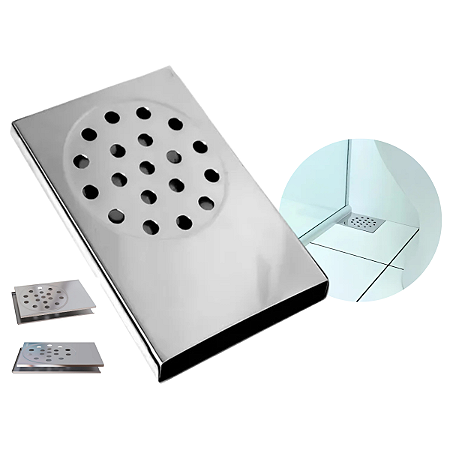 Ralo Slim P/box Inox Polido Inteligente 10x14cm Cromado Estrela