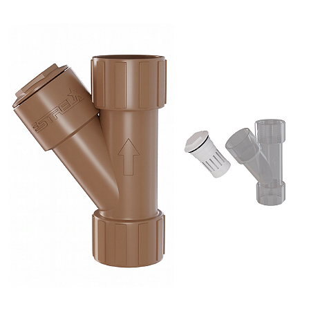 Filtro Y Soldável Tubulação PVC 20mm 1/2' Marrom Estrela