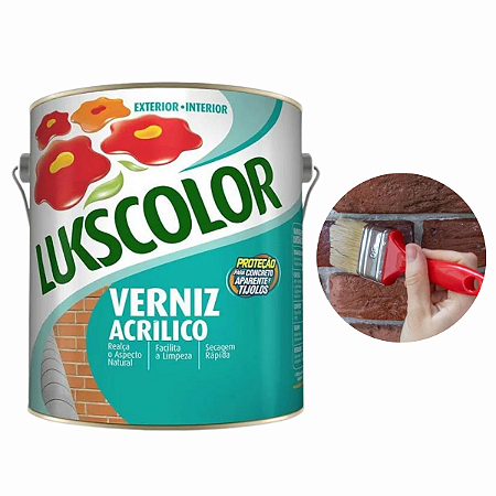 Verniz Acrílico Premium Plus Base Água Tijolo 3,6l Lukscolor