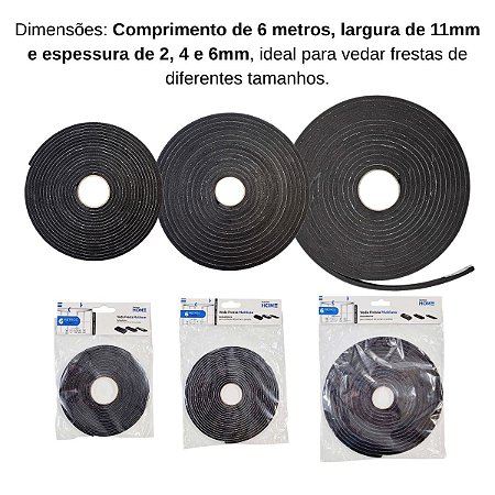 Veda Frestas Multiuso Auto Adesivo Porta Janelas 6M Stamaco