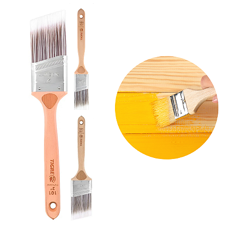 Pincel Trincha Profissional Angular Retângular Sintético Tigre