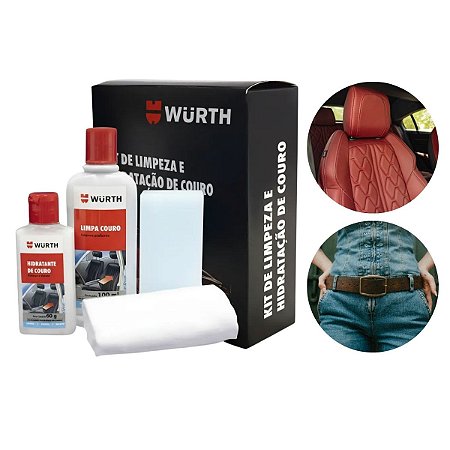 Kit Limpeza e Hidratação de Couro Banco Jaqueta Bolsa Wurth