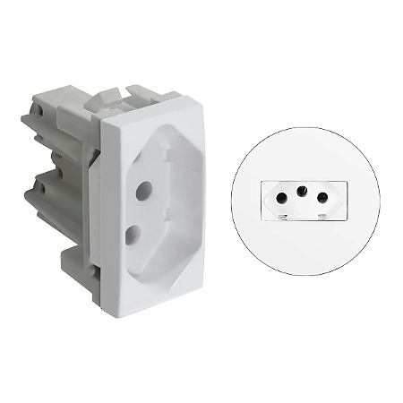Módulo de Tomada Padrão 2p+T 10A Branco Alumbra Siena 6079