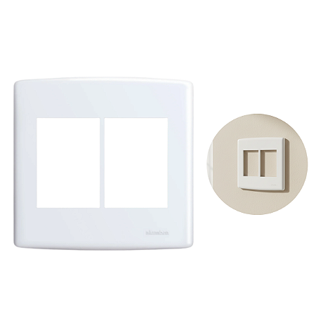 Placa Para 6 Módulo Horizontal 4x4 Alumbra Siena Branco 6433