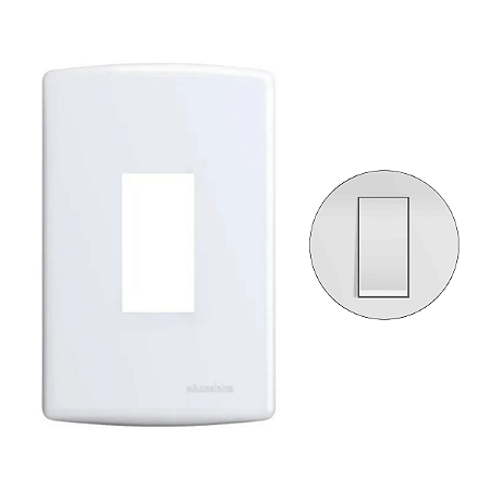 Placa Para 1 Módulo Vertical 4x2 Branco Alumbra Siena 6401