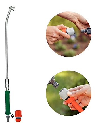 Esguicho Longo Mangueira Alta Pressão + Engate Rápido Garden