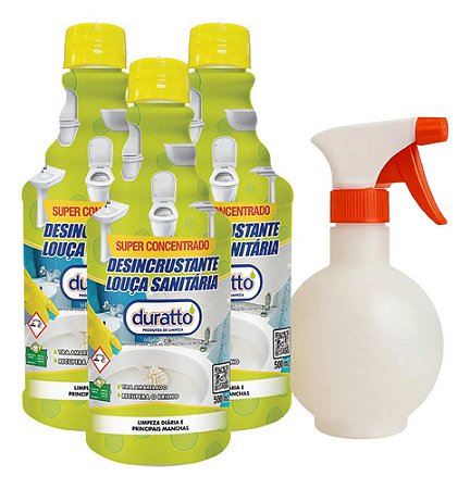 Kit 3und Limpador Desincrustante Sanitário Duratto + Borrifador