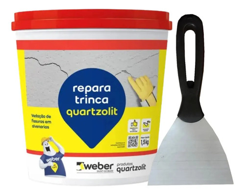 Massa Repara Trinca 1,5kg Sela Fissura Quartzolit + Espátula